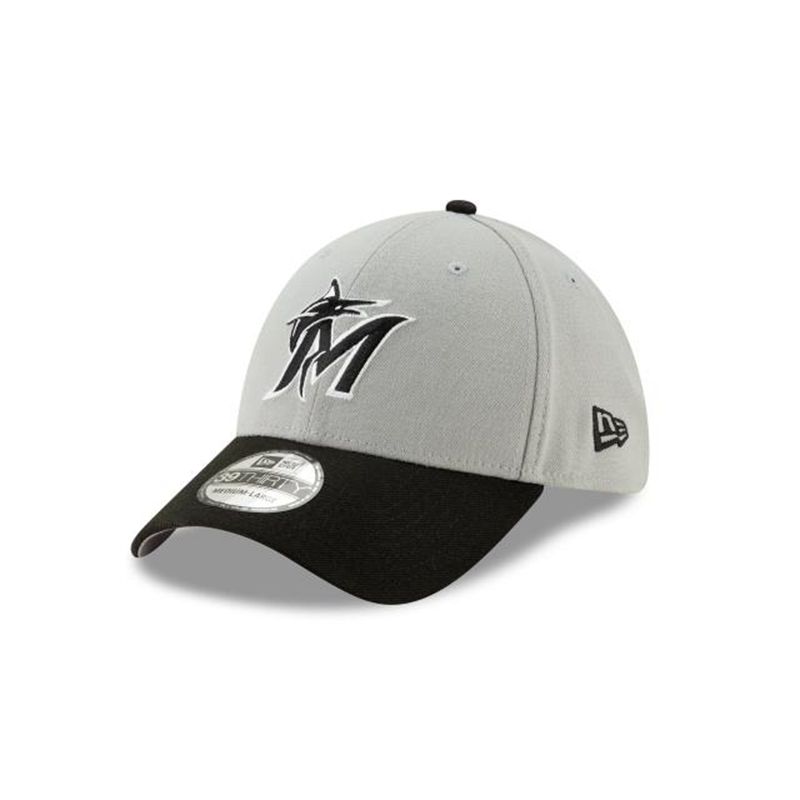 MLB Miami Marlins Team Classic 39Thirty Stretch Fit (ACL6022) - Grey New Era Caps